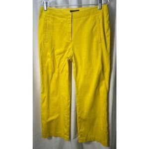 Womens Talbots 10 Petite Canary Yellow Wide leg cropped pants